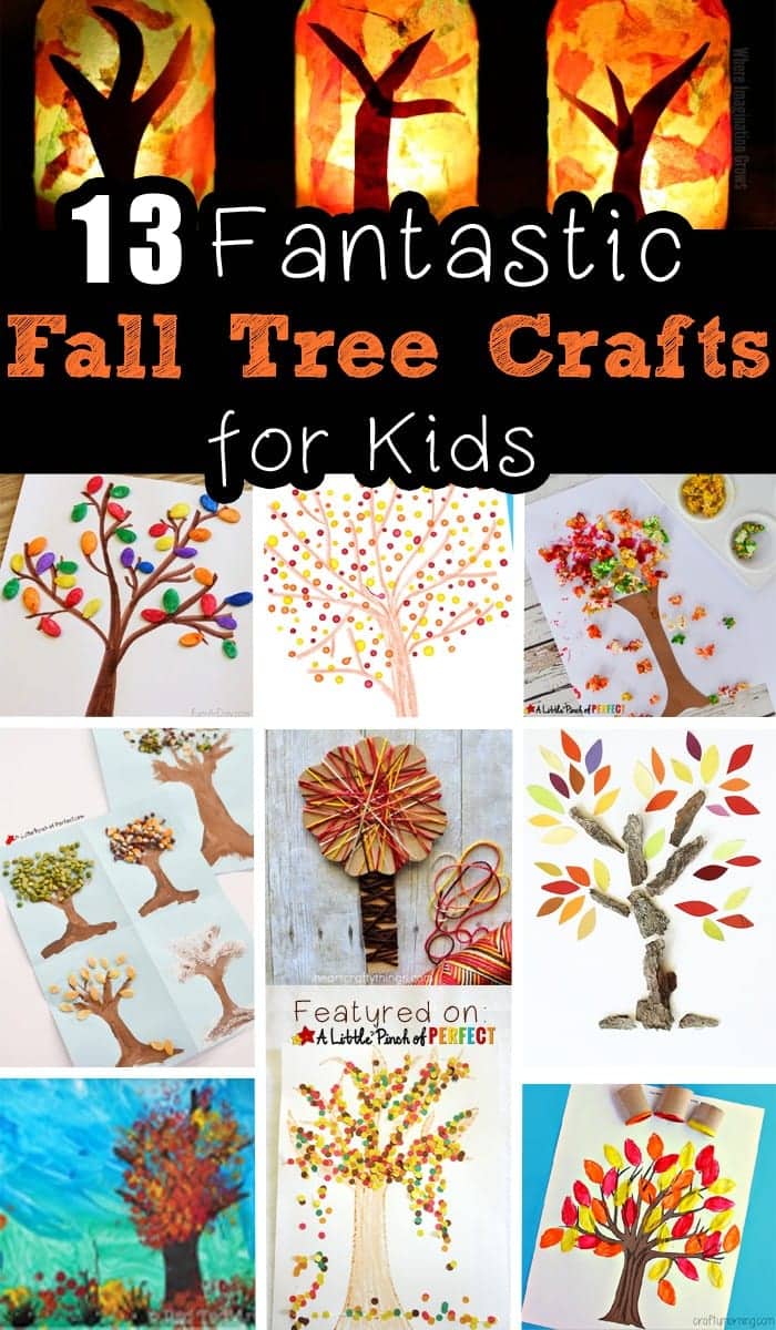 13 Fantastic and Easy Fall Tree Crafts for Kids to Make: Choose from different styles and mediums like yarn, seeds, paint, popcorn, toilet paper rolls and more. (Autumn, arts and crafts)