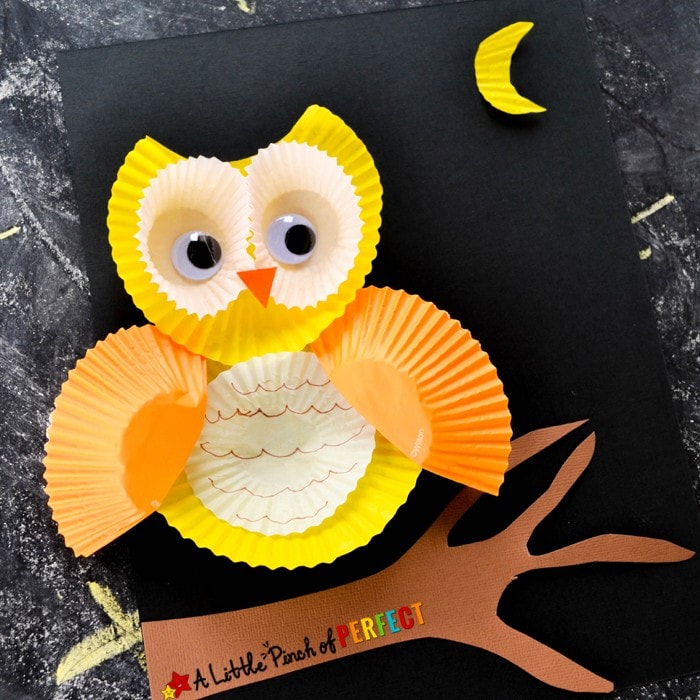 How to Make a Cute Cupcake Liner Owl Craft with Kids