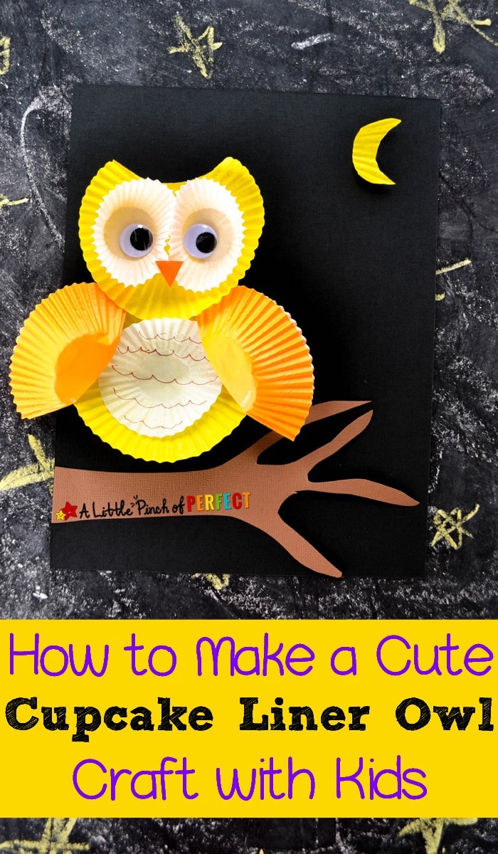 How to Make a Cute Cupcake Liner Owl Craft with Kids: This craft is easy to make and requires minimal scissor skills so kids of all ages can make one. (Kids craft, preschool, kindergarten, fall, woodland animal, nocturnal animal)