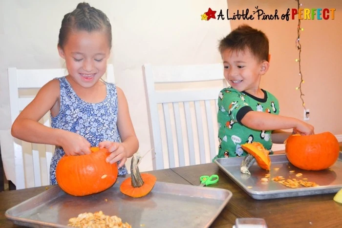 Learning about Pumpkins: Explore, Color, and Label the Parts of a Pumpkin Free Printable (science, kindergarten, first grade, Halloween, fall)