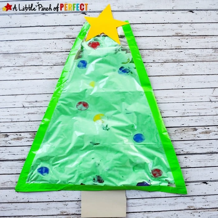 A Big Christmas Tree No-Mess Sensory Play Activity for Kids