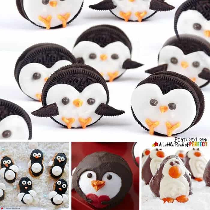 35 Easy and Cute Holiday Treats to Enjoy at Your Christmas Party: The list includes winter favorites like snowflakes, penguins, and snowmen as well as traditional Christmas ideas like Santa, Rudolph, Christmas trees, and ornaments. They are easy to make so kids could help make them too.