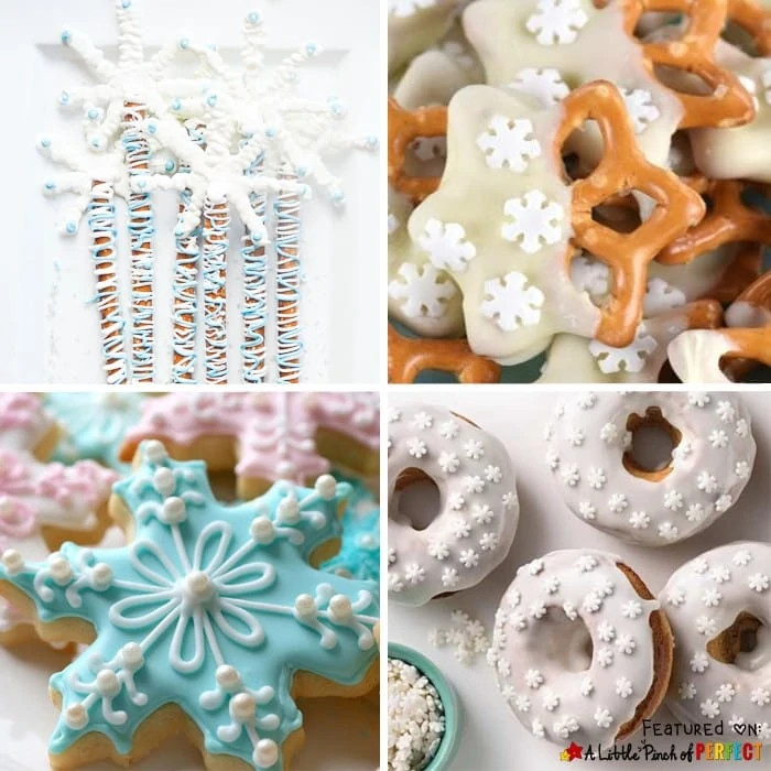 35 Easy and Cute Holiday Treats to Enjoy at Your Christmas Party: The list includes winter favorites like snowflakes, penguins, and snowmen as well as traditional Christmas ideas like Santa, Rudolph, Christmas trees, and ornaments. They are easy to make so kids could help make them too. 