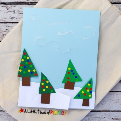 Easy Winter Scene Christmas Tree Shape Craft for Kids