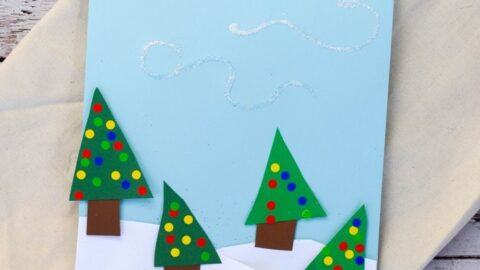 Easy Winter Scene Christmas Tree Shape Craft for Kids