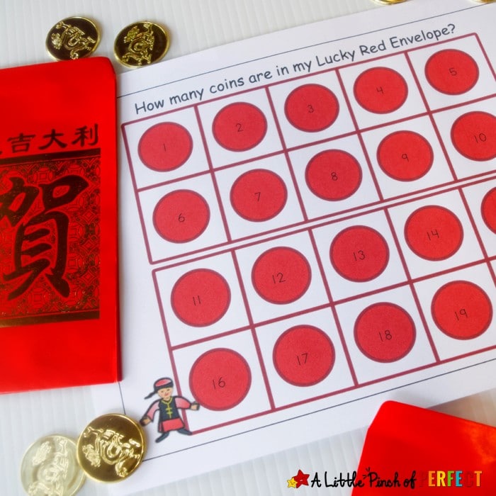 Chinese New Year Red Envelope Math Activity and Free Printable for Kids