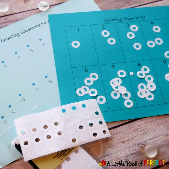 Counting Snowballs: Sticker Math Activity and Free Printable for Kids