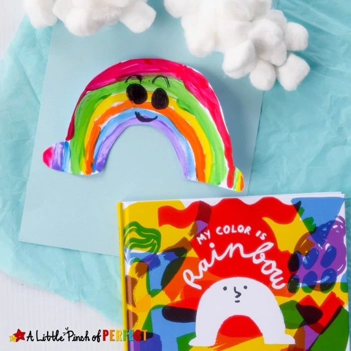 Let kids explore colors as they paint an arch to brighten up any rainy day inspired by the new book, My Color Is Rainbow (Spring, St. Patrick’s Day, Emotions, Preschool, Kindergarten) 