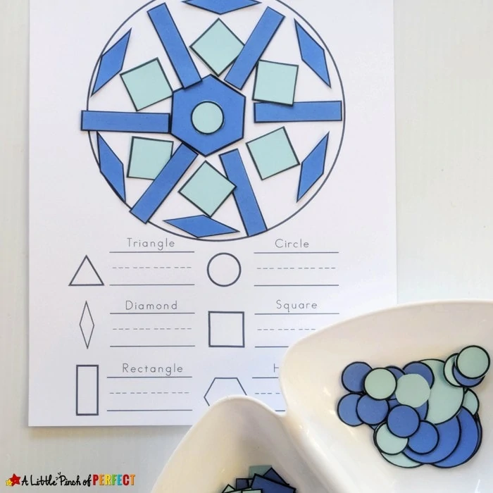 Build a Snowflake: Winter Shape Math Activity and Free Template