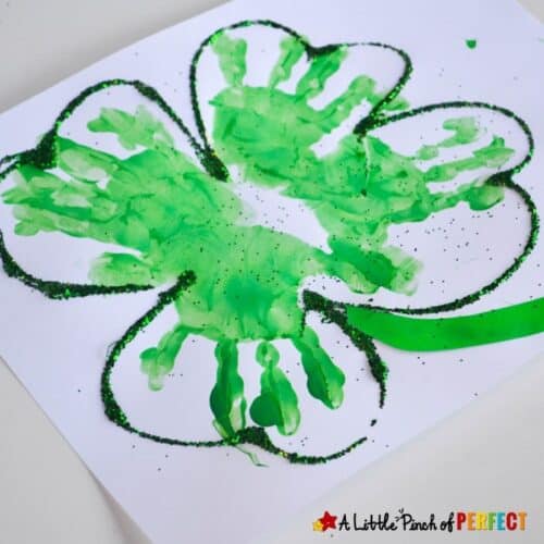 Handprint Four Leaf Clover St. Patrick's Day Kids Craft - A Little ...