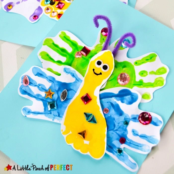 Handprint and Footprint Butterfly Craft for Kids to Make