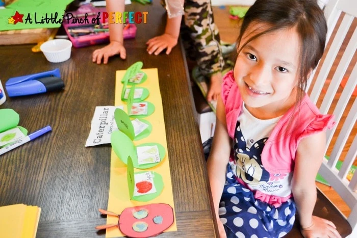 Hungry Caterpillar Flap Book Craft and Free Template: 3 craft templates for kids to practice the days of the week, counting to 5, or naming colors. (Preschool, Kindergarten, First Grade, Spring, Bugs, Book Extension)