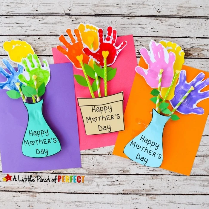 Adorable Mother’s Day Handprint Flower Craft and Free Template