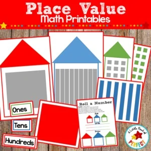 Make learning place values fun! This set helps children learn the ones, tens, and hundreds place values with a hands on manipulative set that can be used in your home or classroom and also includes some activities for additional number practice.