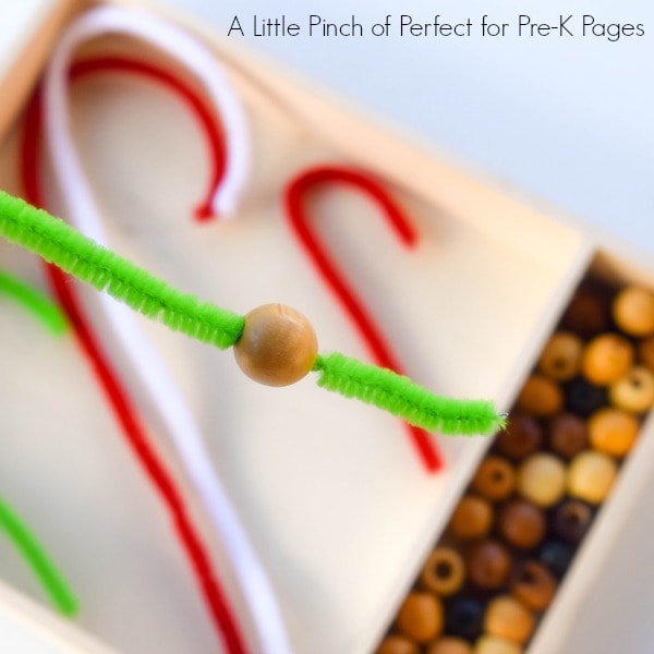 Candy Cane Christmas Fine Motor Skills Activity for Kids