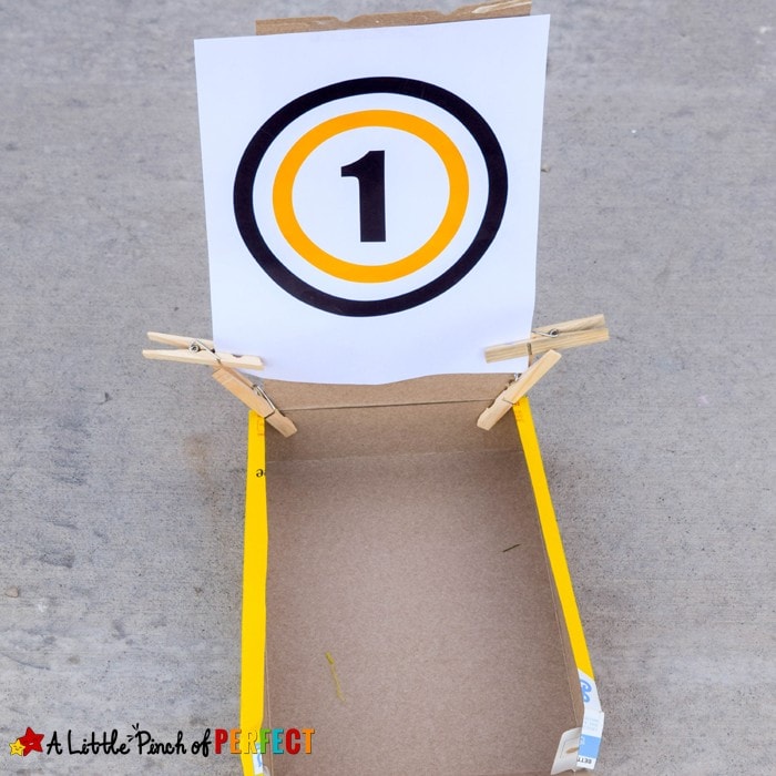 DIY Cereal Box Nerf Gun Targets and Free Template: Grab your Nerf guns and get ready to take aim at your new homemade cereal box targets following our easy directions and using our free target template. (Kids Activity, Summer, Party, Play)