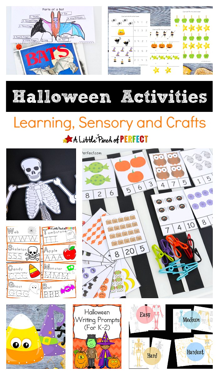 We are very excited about one of the kids' favorite holidays: Halloween. Why not make it even more fun with some Halloween Activities! We included some Halloween learning, sensory and crafts that kids will absolutely LOVE!