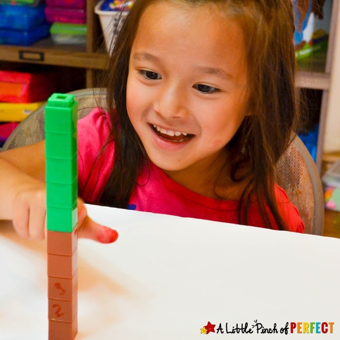 Children can enjoy reading Ten Apples Up On Top by Dr. Seuss books and then have fun counting and learning numbers with this simple math activity. (fall, book extension, preschool, kindergarten)
