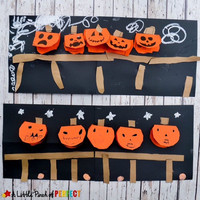 5 Little Pumpkins Flap Book Craft and Free Template