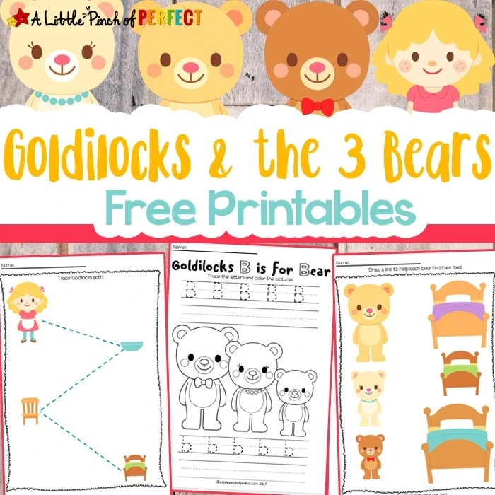 Goldilocks and the Three Bears Activities: Free Printables