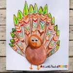 Thanksgiving Turkey Craft for Kids and Free Template: Children can color, paint, and assemble their own turkey to make a unique craft that’s all their own.