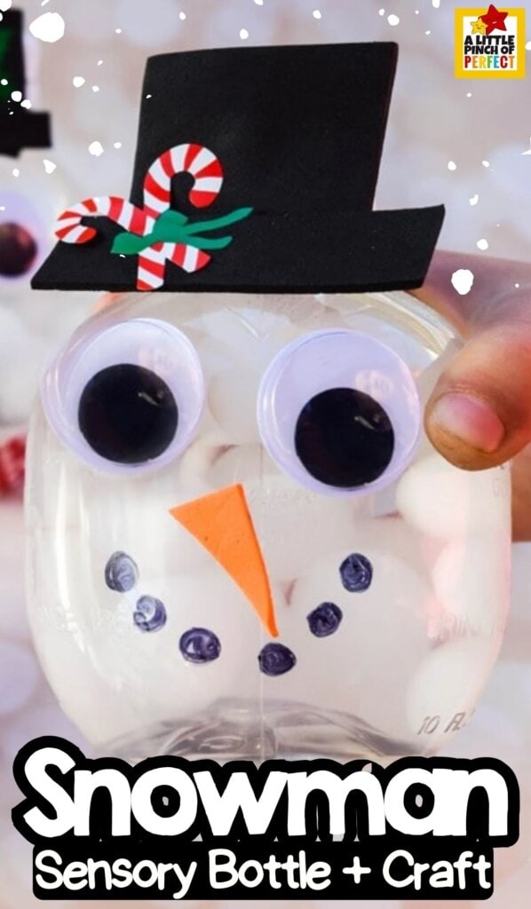 Snowman Snow Globe Craft and Winter Sensory Bottle