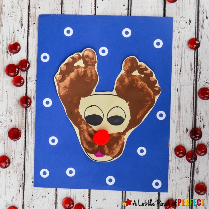 Darling Rudolf the Reindeer Footprint Craft for Kids