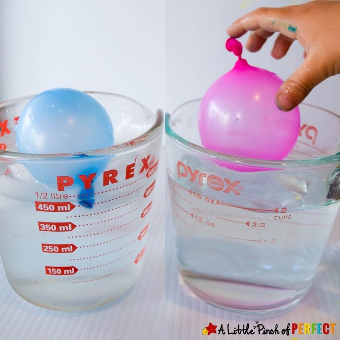 Hot & Cold Science Experiments: 6 different science activities for kids to learn about temperature and the difference between hot and cold including a free printable to go along with all the hands on activities. (#science)