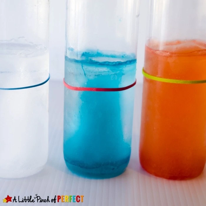 Hot & Cold Science Experiments: 6 different science activities for kids to learn about temperature and the difference between hot and cold including a free printable to go along with all the hands on activities. (#science)