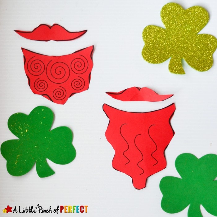 Leprechaun Beard Craft and Free Template for St Patrick’s Day