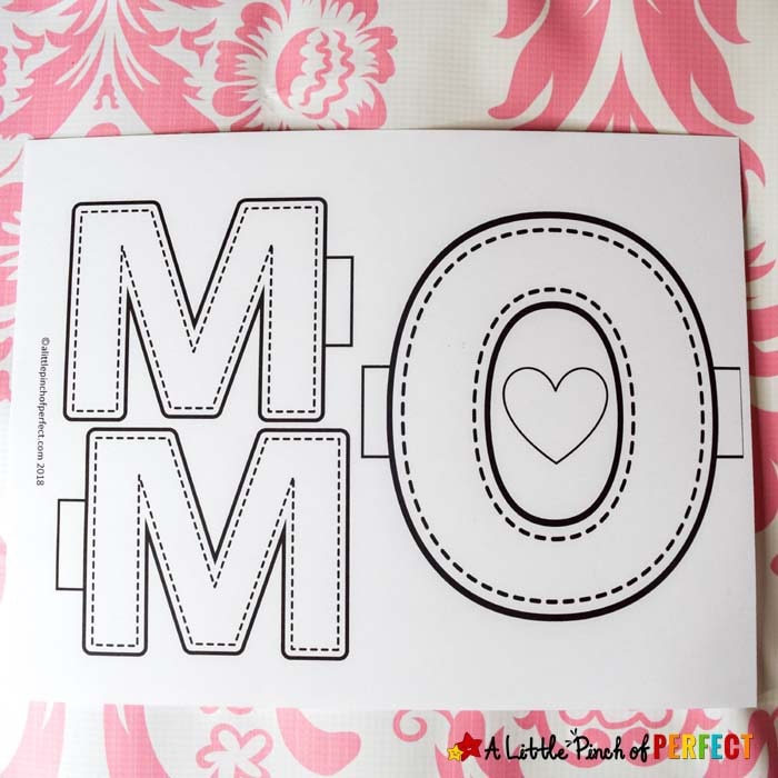 MOM Mother's Day Craft: Free Template for Kids to decorate and make for mom (#kidscraft #craft #mothersday)