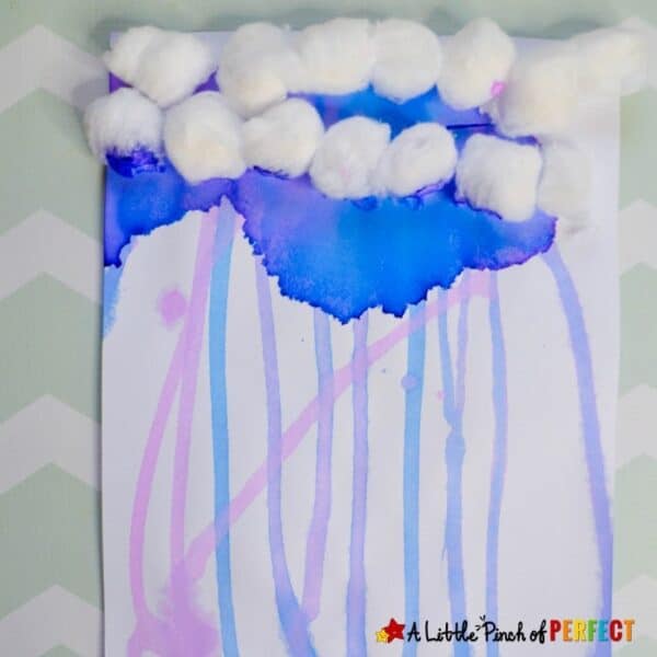 Rain Cloud Gravity Painting for Kids - A Little Pinch of Perfect