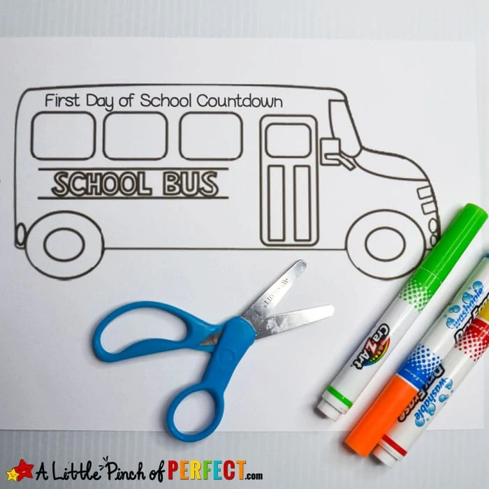 School Bus Countdown: Back to School Craft and Free Template (#backtoschool #craftsforkids #papercrafting #kidsactivities)