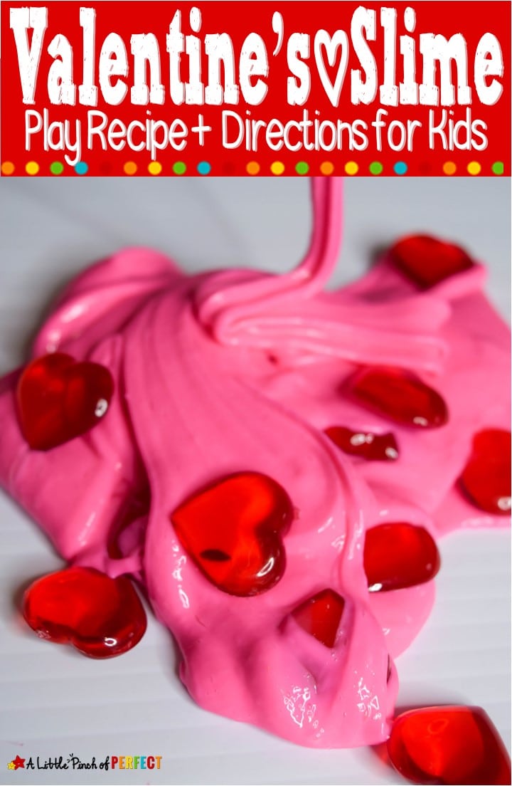 How to make Valentine's Day slime: This slime recipe is soft, stretchy, and not sticky. (#slime #sensoryplay #kidsactivity #valentinesday)