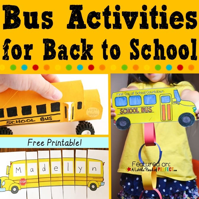 Bus Crafts and Activities for Back to School (#Backtoschool #crafts #printables #kidsactivies)