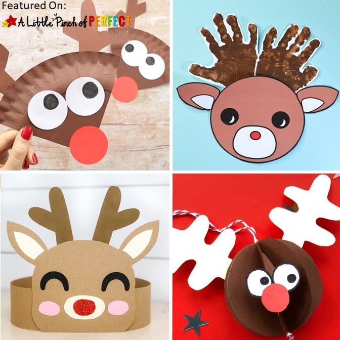 Kids will enjoy making reindeers with this inspiring list of 19 of the Best Reindeer crafts. Ideas include using paper plates, popsicle sticks, handprints,free templates, and even making yummy reindeer food treats. (#christmascrafts #crafts #kidsactivity #kidscraft)