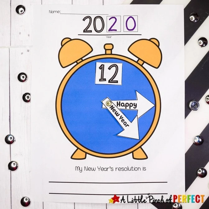 New Year’s Clock Kids Craft and Activity