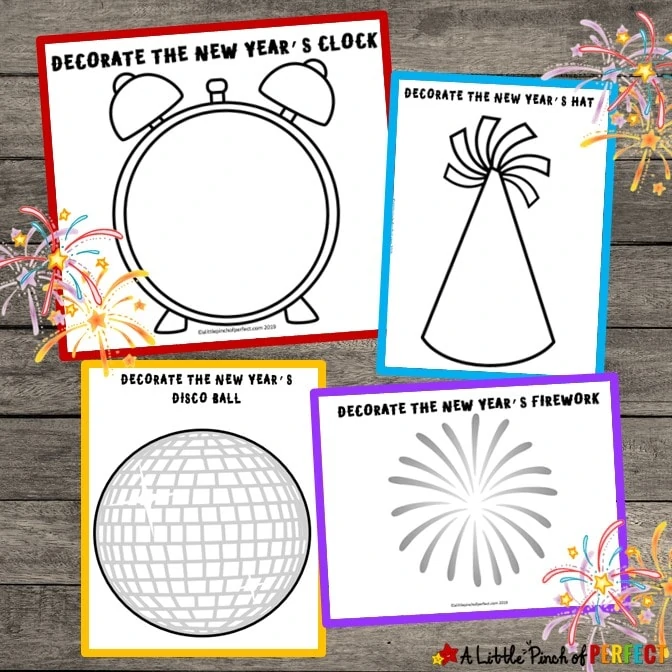New Year’s Kids Activity: Free Printable Playdough Mats