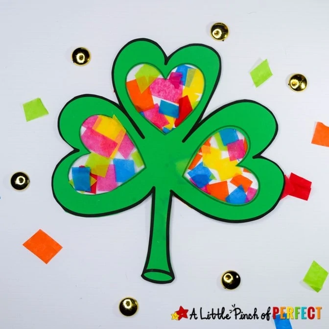 St. Patrick’s Day Shamrock Craft and Free Template