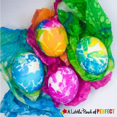 Tissue Paper Easter Eggs: Easy way to Dye Eggs with Kids