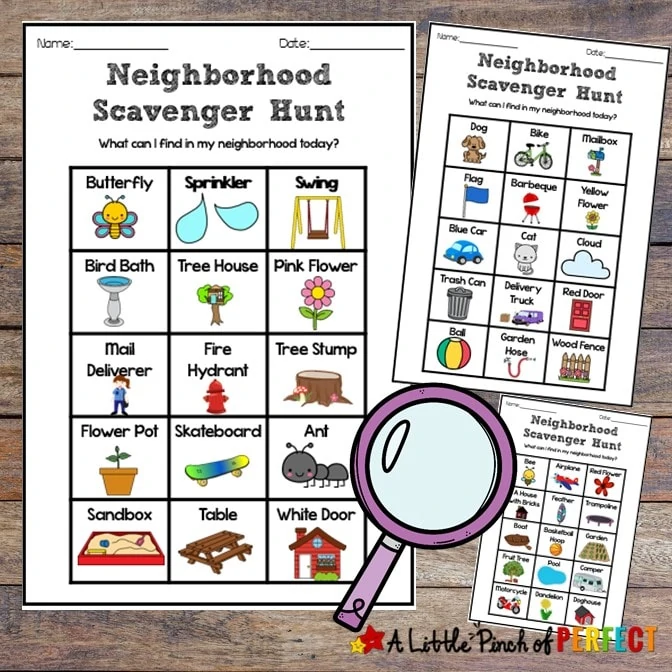 Neighborhood Scavenger Hunt Free Printable Fun for Kids