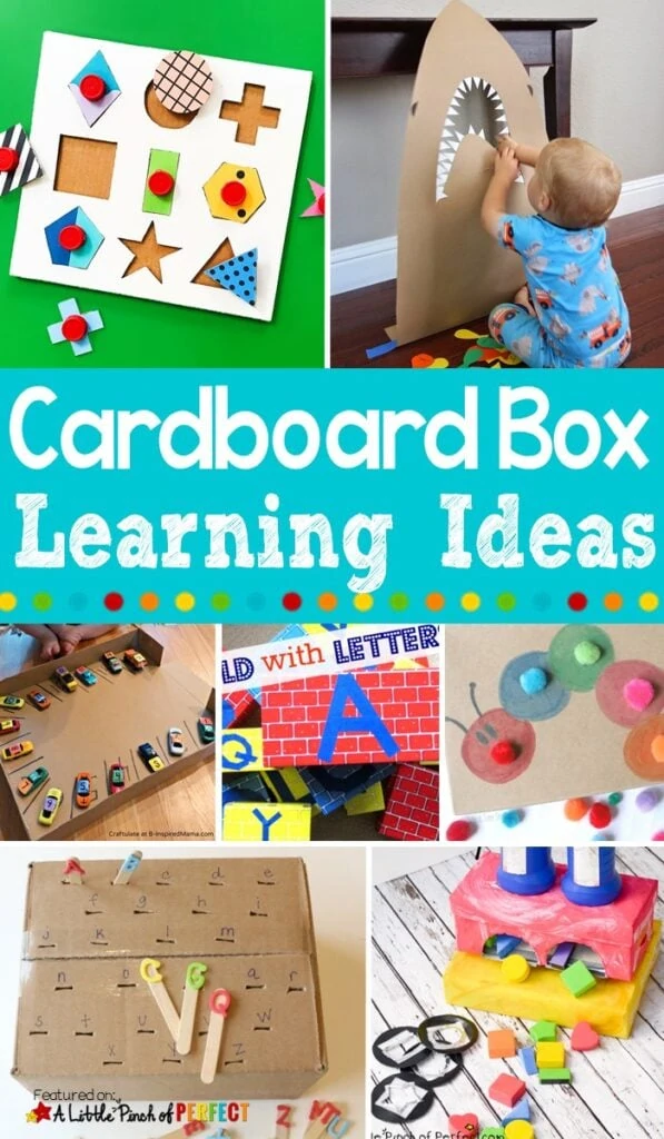 Clever Cardboard Box Boredom Buster Kids Activities: Entertain the kids with these 50+ cardboard box activities (#kidsactivity #crafts #boredombuster #preschool)