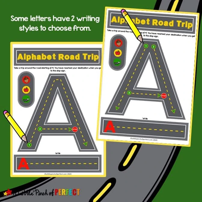 Alphabet Road Letter Mats: Trace and Write Set