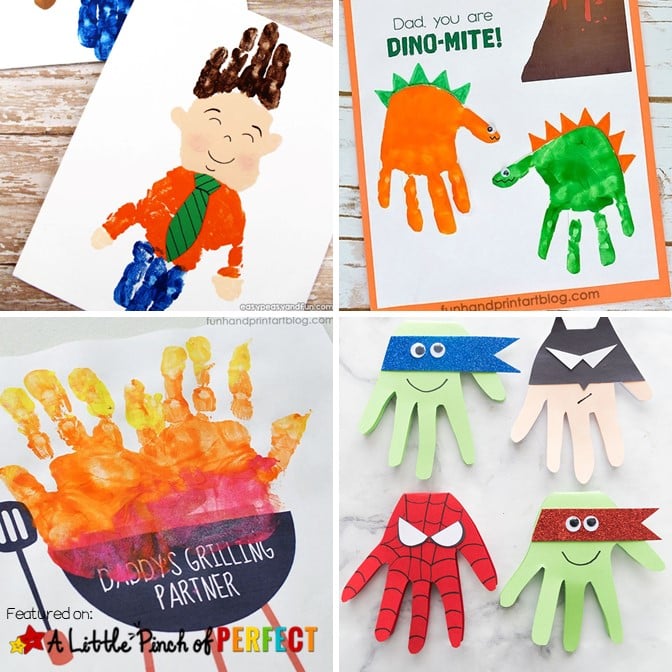 The Best Father’s Day Handprint Crafts: Cute and easy ideas for kids to make for Dad on Father’s Day (#kidscraft #craft #fathersday)