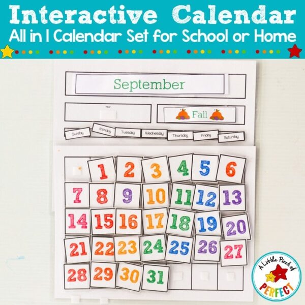 Interactive Calendar for Kids: Print and assemble to teach kids days of the week, months, years, and holidays. #homeschoom #preschool #kindergarten