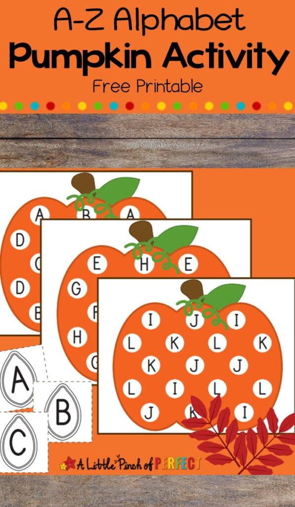 Pumpkin Letter Match Free Printable Kids Activity: Children will have fun finding the letters on the pumpkins as they learn the alphabet. #preschool #kindergarten #homeschool #alphabet