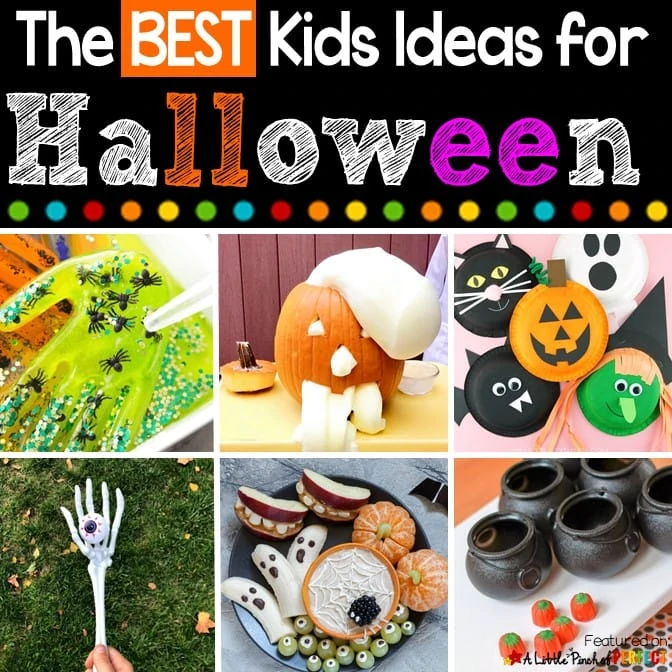 The Best Halloween Kids Activities Find your next favorite Halloween activity for kids to do at home or school parties including games, crafts, free printables, and more. #halloween #kidsactivities