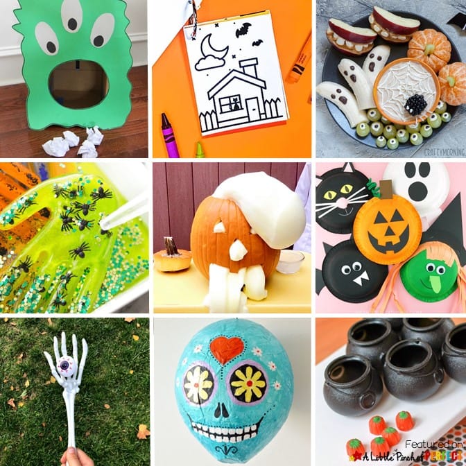 The Best Halloween Kids Activities Find your next favorite Halloween activity for kids to do at home or school parties including games, crafts, free printables, and more. #halloween #kidsactivities