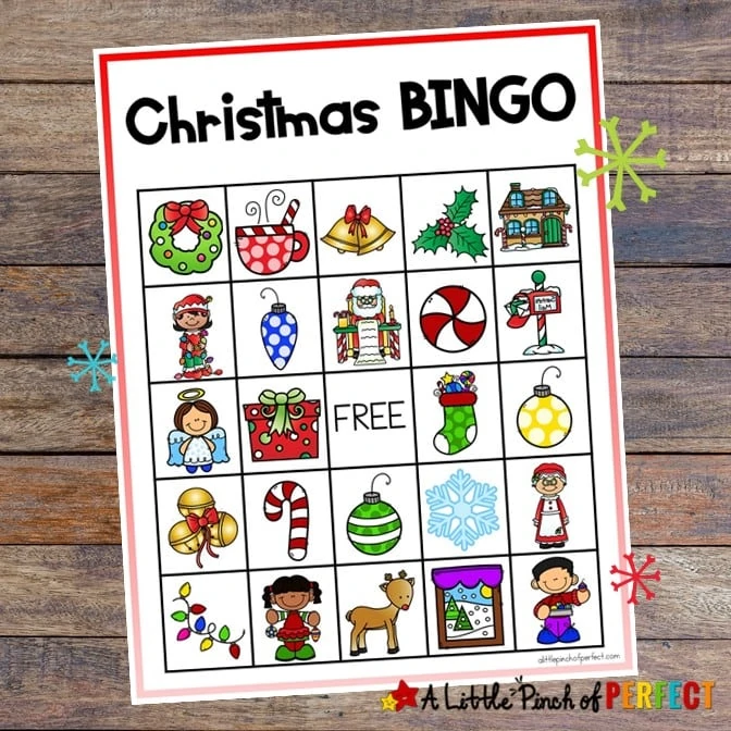 Christmas Bingo Printable Game Free Fun for Families or Class Party