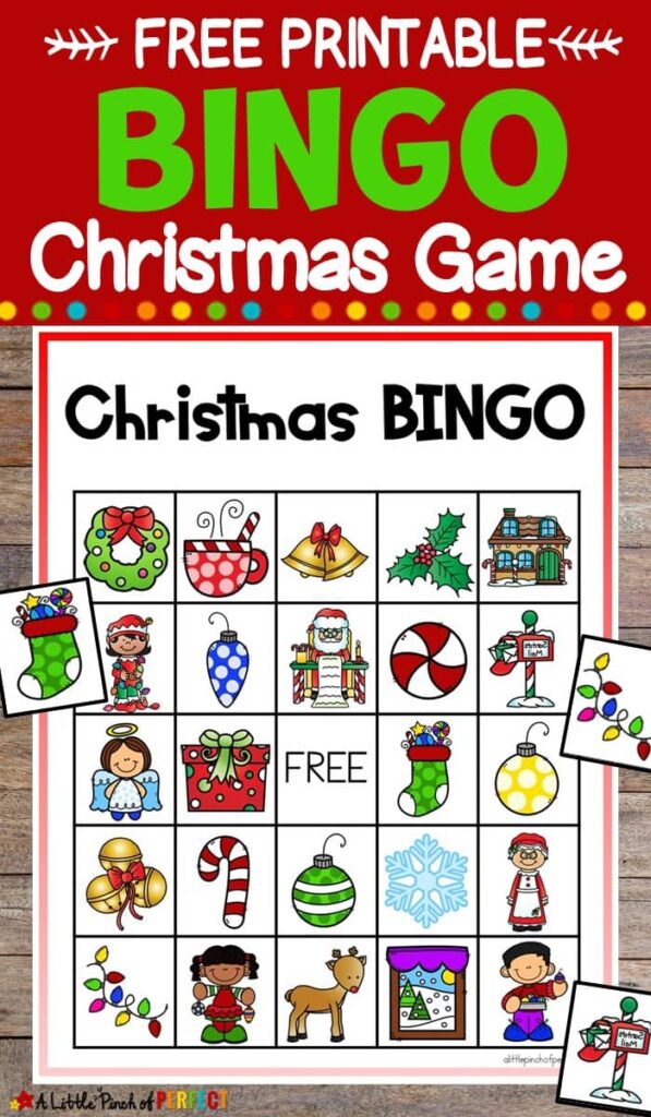 Christmas BINGO Free Printable Game for Family Fun: This game is fun for kids and adults to play together all Christmas season. (#bingo #Kidsactivity #Christmas #Familyfun) 